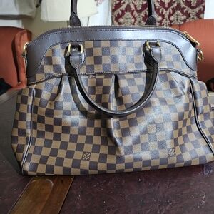 Checkered Brown Handbag